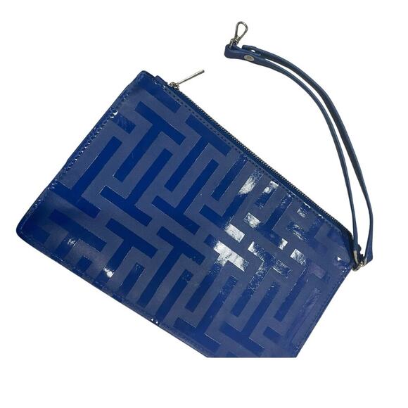 TED BAKER ROYAL BLUE CLUTCH WRISTLET BAG PREPPY CHIC AESTHETIC VERSATILE - Picture 11 of 14